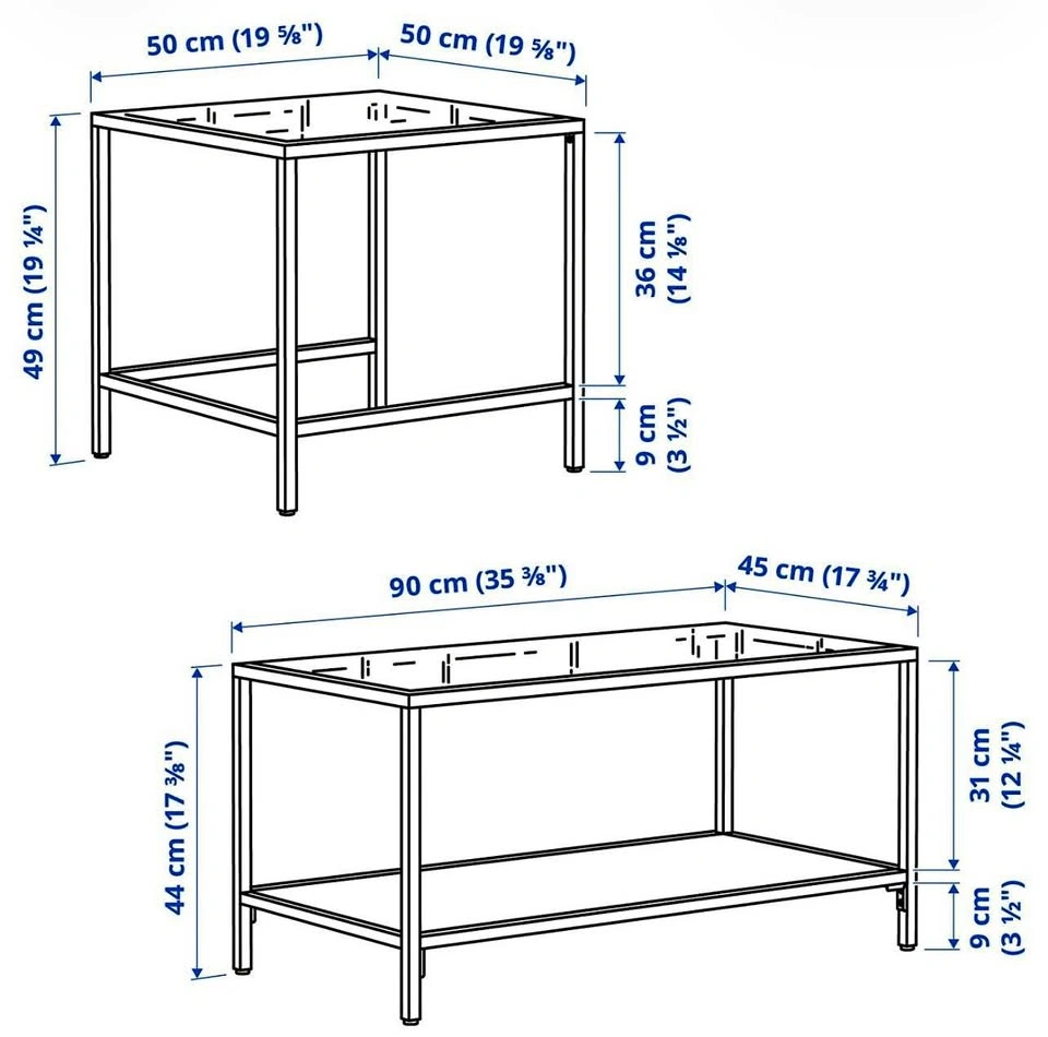 IKEA Nesting Tables – Set of 2 – Black