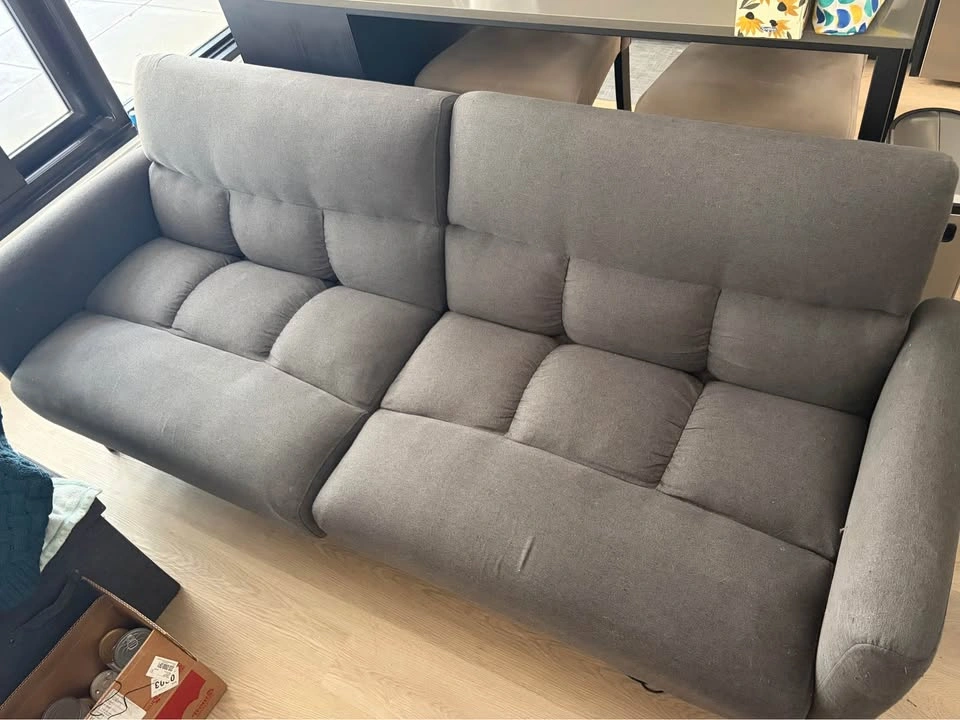 Grey Fabric Futon Sofa Bed - photo 2