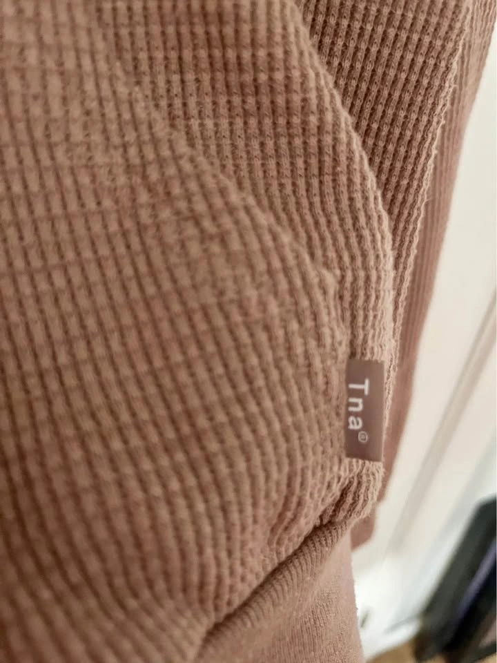 Aritzia Tna Waffle Knit Cropped Full Zip Hoodie - Size Small - photo 4