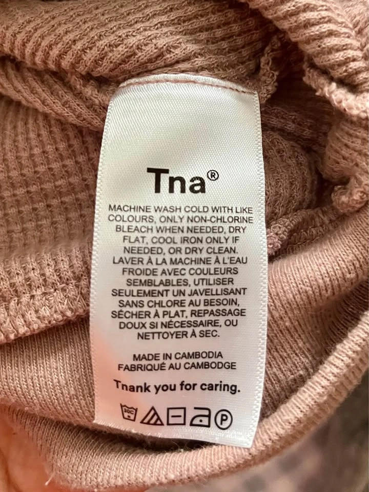 Aritzia Tna Waffle Knit Cropped Full Zip Hoodie - Size Small - photo 5