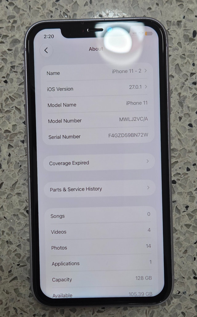 Apple iPhone 11 (Purple) - 128GB - 100% Battery - photo 3