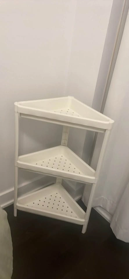 White 3-Tier Plastic Corner Shelf - photo 2