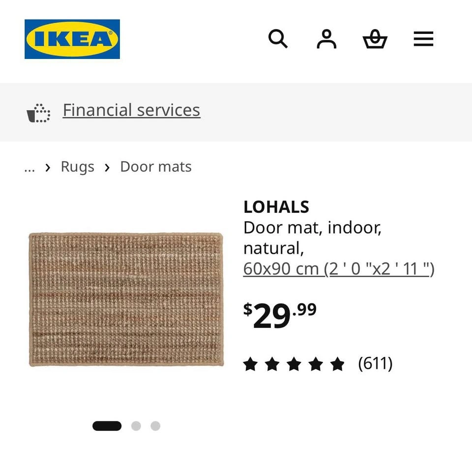 IKEA LOHALS Door mat, natural, 60 cm x 90 cm - photo 5