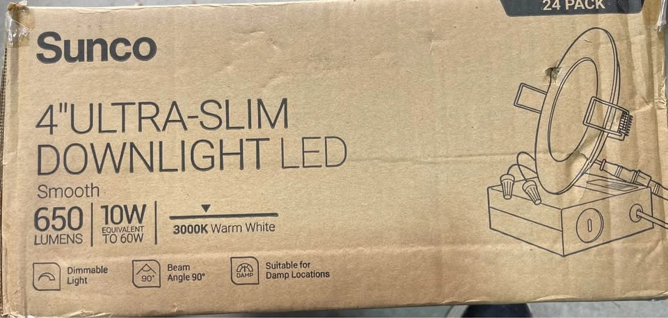 Sunco 4" Ultra-Slim LED Downlight 24-Pack Brand new - photo 2
