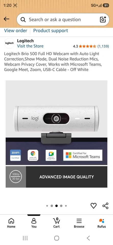 Logitech Brio 500 Full HD Webcam - photo 2