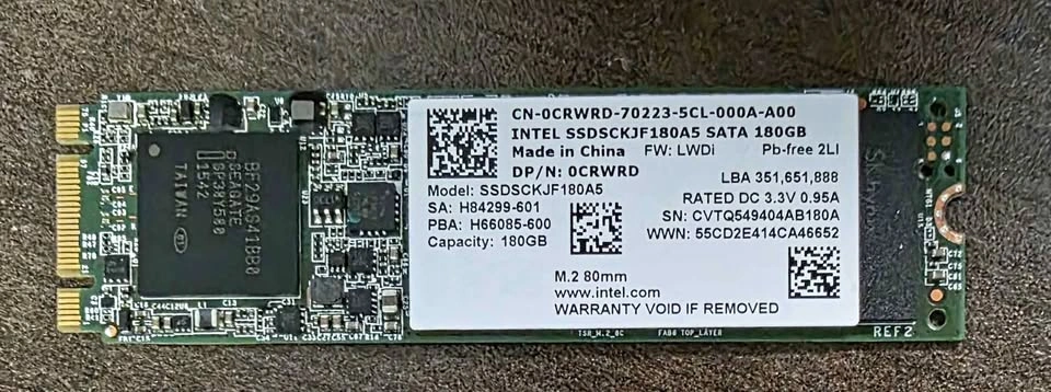 180GB Intel M.2 SATA SSD