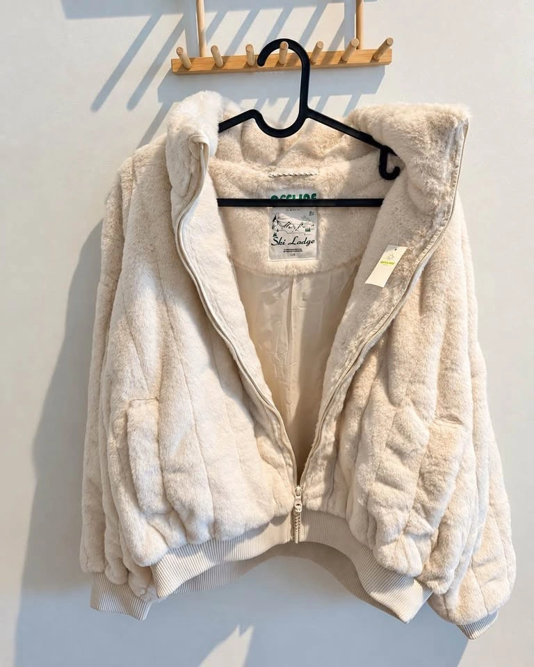 OFFLINE by Aerie Ski Lodge Faux Fur Bomber Jacket, Size L - photo 3