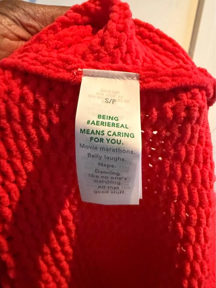 Aerie Like Candy Crew Chenille Sweater (Bright Red– NWT) - photo 5