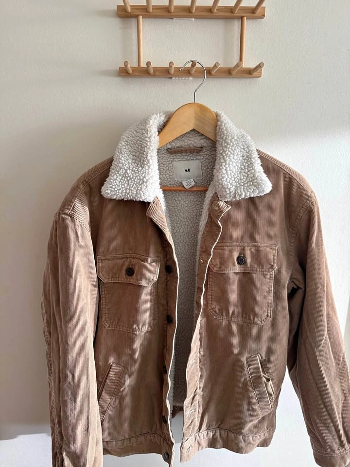 H&M Corduroy Sherpa-Lined Jacket