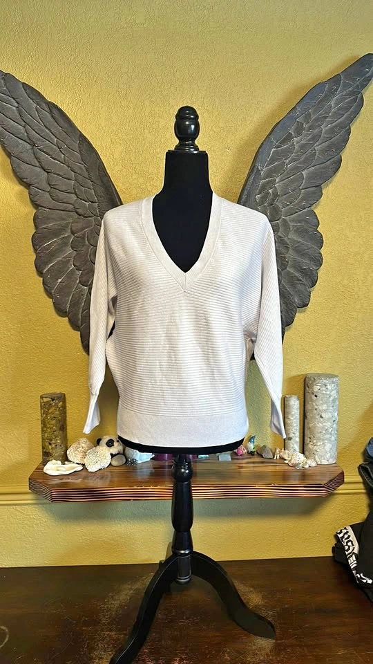 Dynamite VNeck Ribbed Cardigan Style Sweater
