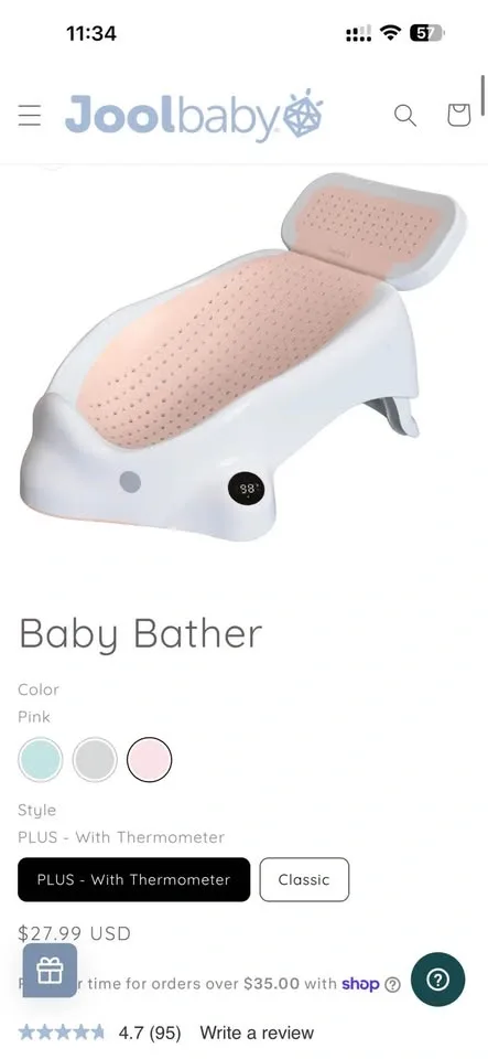 Jool Baby Newborn Bath Support / Baby Bather - photo 3