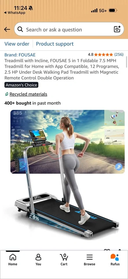 Compact 2-in-1 Under-Desk Treadmill and Walkpad - Like New - photo 4