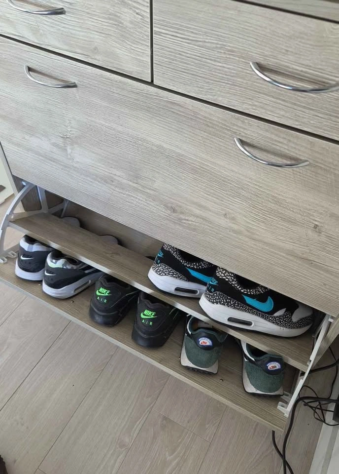 Light Oak Finish Shoe Storage Cabinet - photo 3