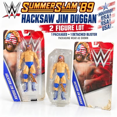 WWE SummerSlam 1989 Hacksaw Jim Duggan Figure Lot - New