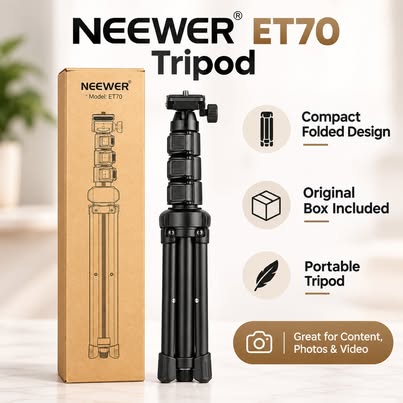 Neewer ET70 Camera Tripod – Black Compact & Portable