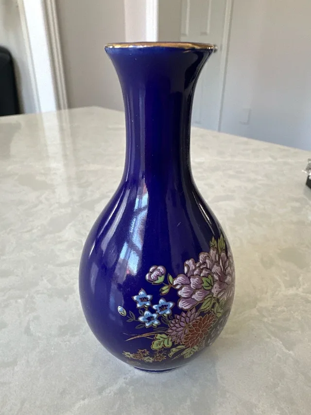 Kutani-style porcelain miniature vase with crystal wheat stalk - photo 3