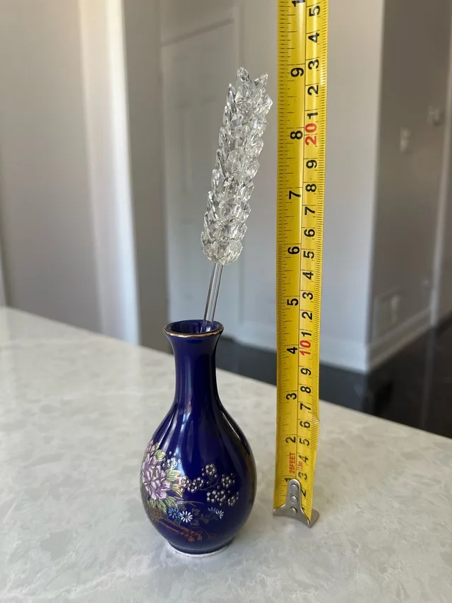 Kutani-style porcelain miniature vase with crystal wheat stalk - photo 5