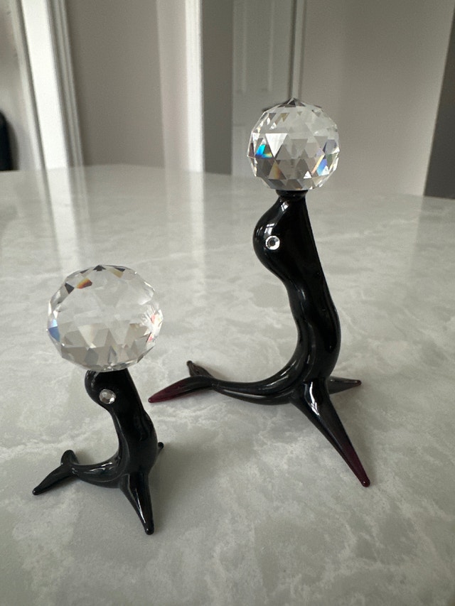 VTG rare Cristalli D’Arte Swarovski miniature seals figurines