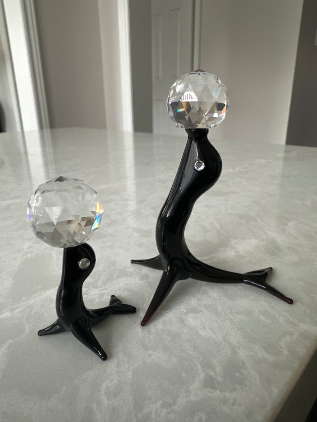 VTG rare Cristalli D’Arte Swarovski miniature seals figurines - photo 2
