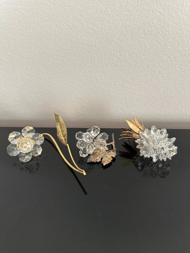 Vintage crystal figurines. Set of three.