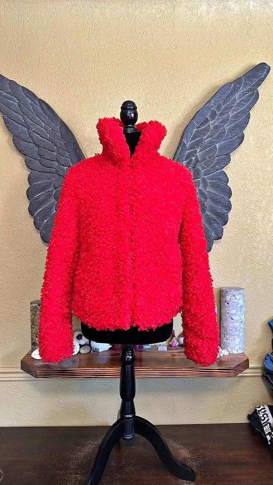 River Island “clown wig/hair” teddy jacket