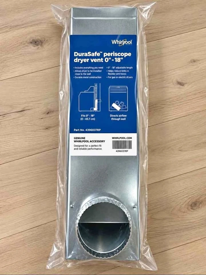 Whirlpool DuraSafe 0–18" Dryer Vent Periscope – Brand New