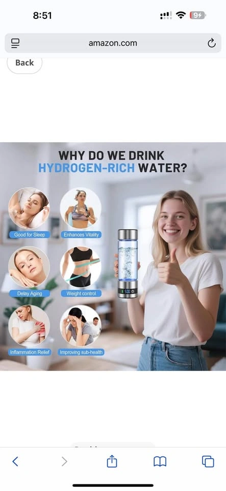 Hydrogen Water Bottle – Like New $25 - photo 2