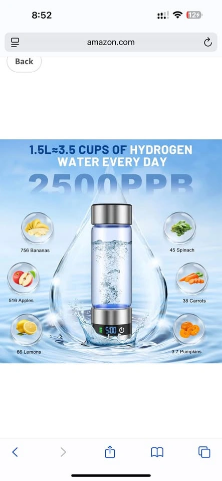Hydrogen Water Bottle – Like New $25 - photo 3