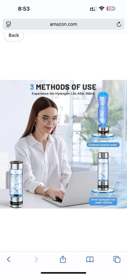 Hydrogen Water Bottle – Like New $25 - photo 4