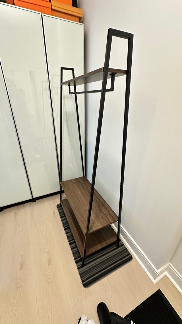 Modern Industrial Garment Rack / Open Closet with Shelves - photo 2