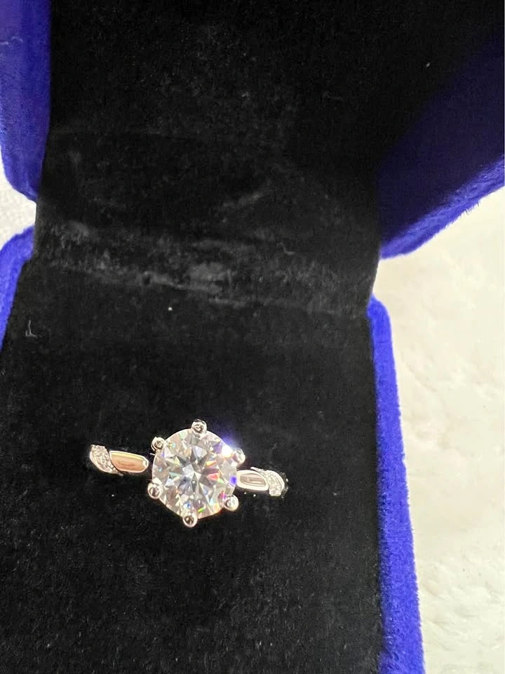 1 Carat Moissanite Engagement Ring 4-9 |Certified & Diamond Test