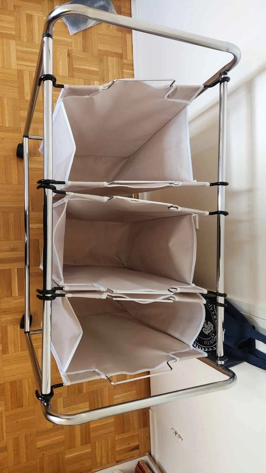3 compartment rolling laundry hamper - photo 2