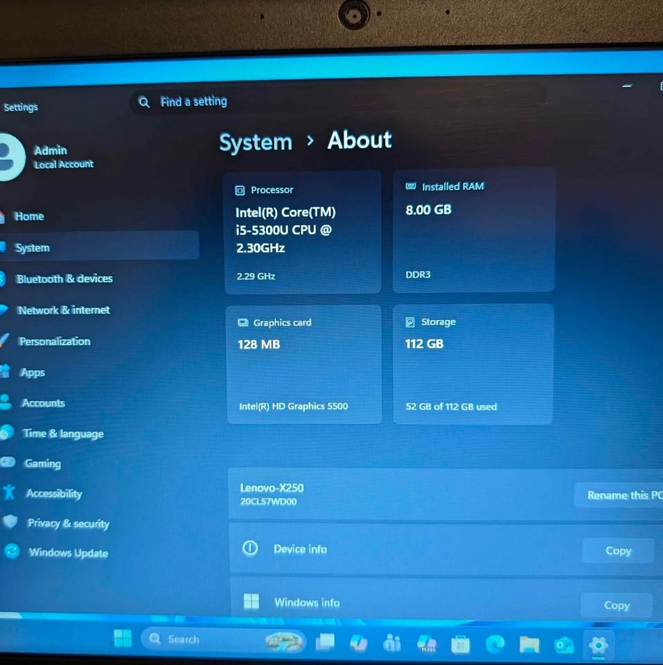 Lenovo X250 i5-5300U 2.30GHz 8G/120G Win 11 Pro + Office - photo 2