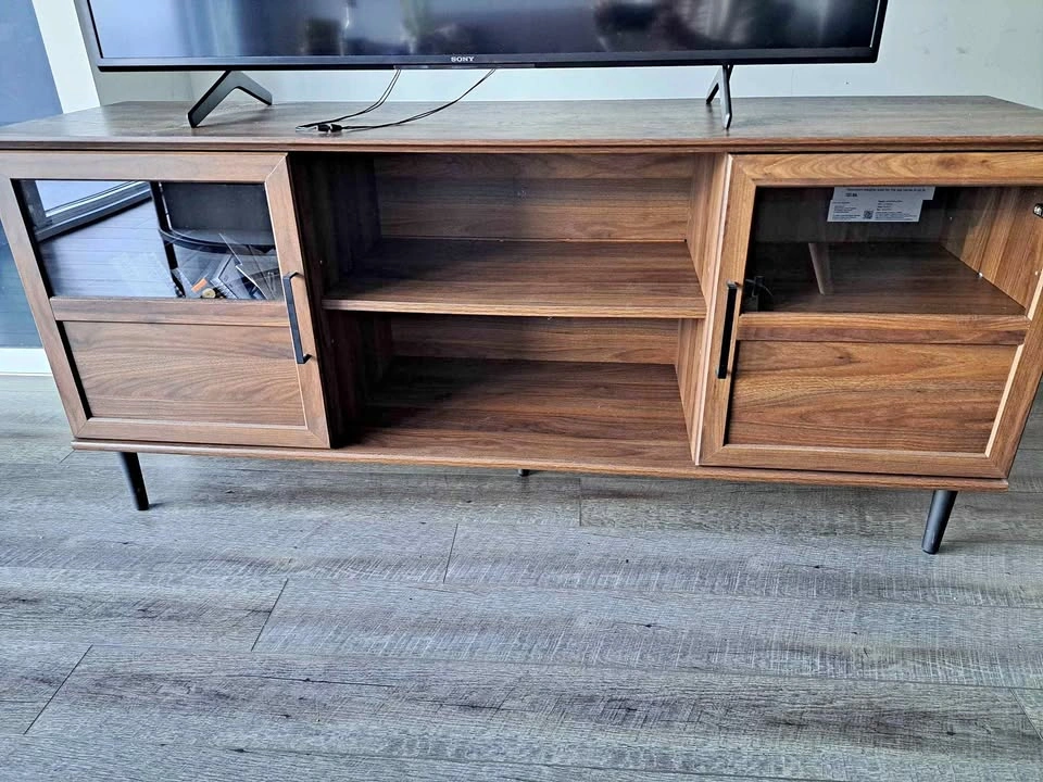 Dark Walnut Cochere 58" 2-Door TV Stand for TVs up to 60"
