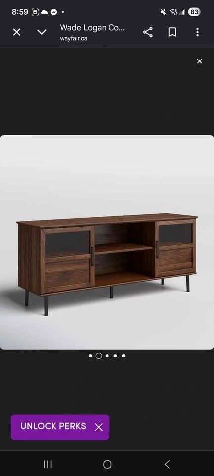 Dark Walnut Cochere 58" 2-Door TV Stand for TVs up to 60" - photo 3