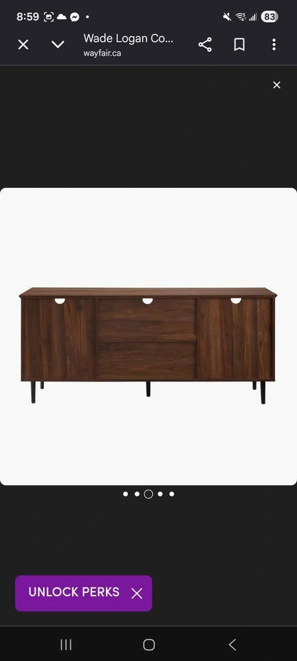 Dark Walnut Cochere 58" 2-Door TV Stand for TVs up to 60" - photo 4