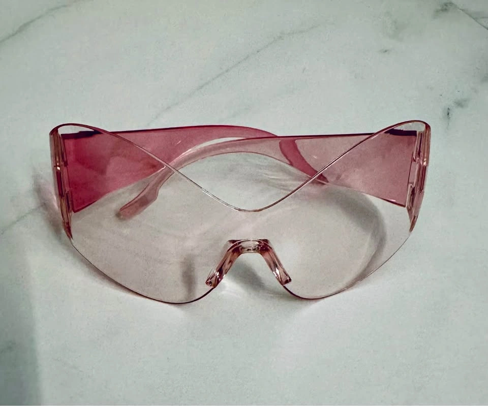 Pink Y2K Wrap Around Shield Sunglasses