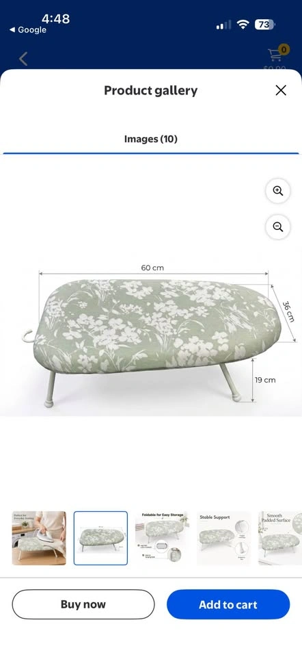 Tabletop Folding Ironing Board with Floral Cover - photo 2