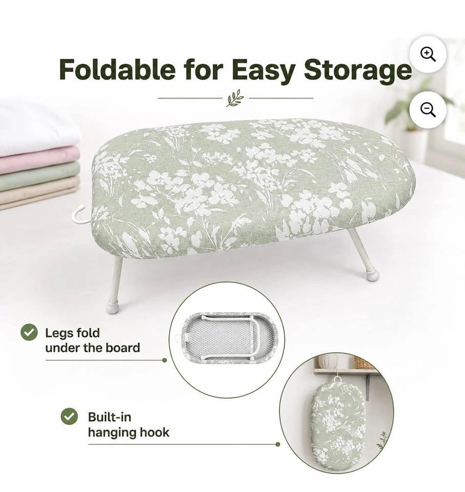 Tabletop Folding Ironing Board with Floral Cover - photo 3