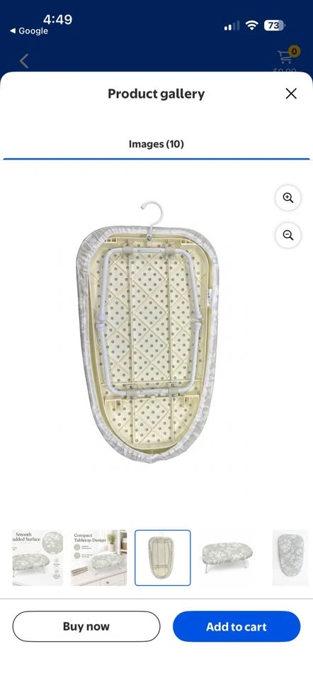 Tabletop Folding Ironing Board with Floral Cover - photo 4