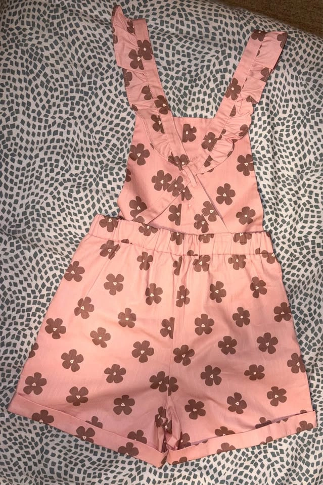 Pink Floral Ruffle Strap Romper 6T - photo 2