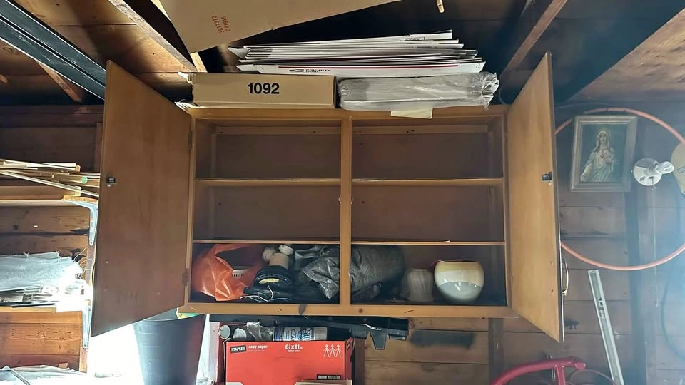 Wall cabinet for garage storage