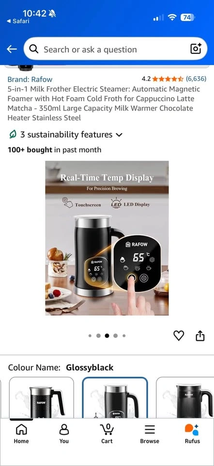 BNIB 5-in-1 Milk Frother Electric Steamer - photo 2