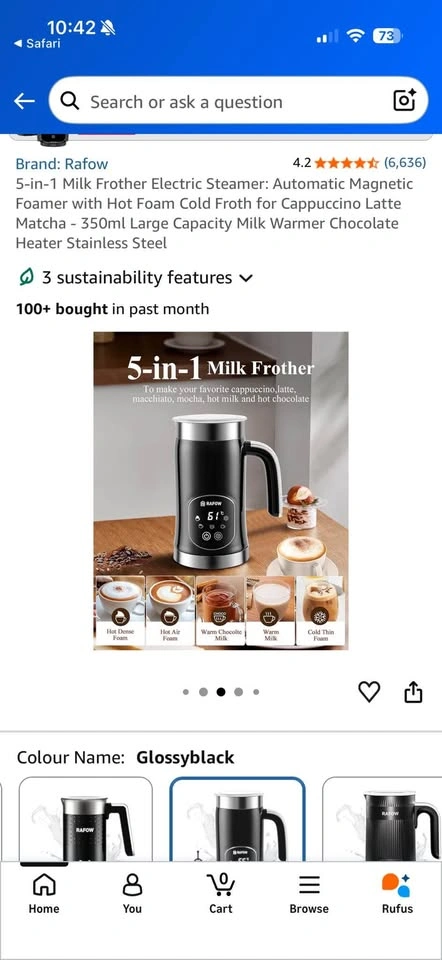 BNIB 5-in-1 Milk Frother Electric Steamer - photo 3