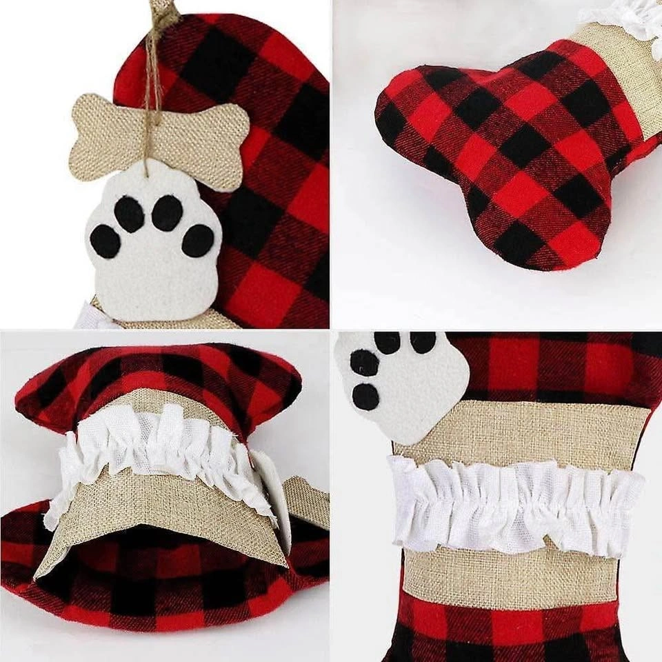 Christmas Stocking Dog Paw Plaid - photo 2