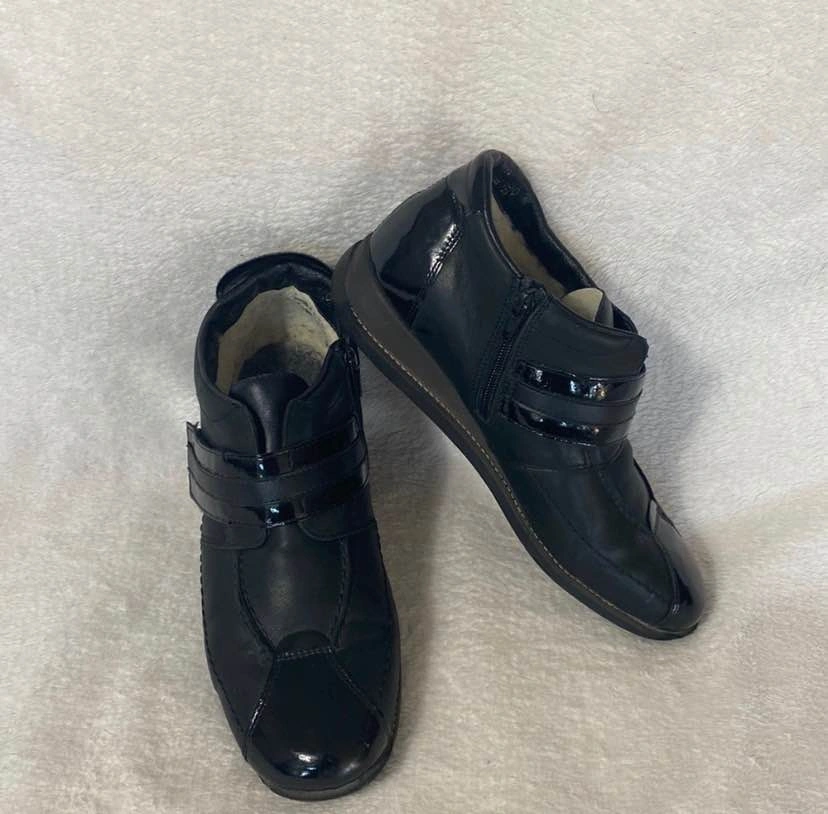 RIEKER BLACK ANKLE BOOTS HOTSELL Shiny Straps size 40 - photo 2