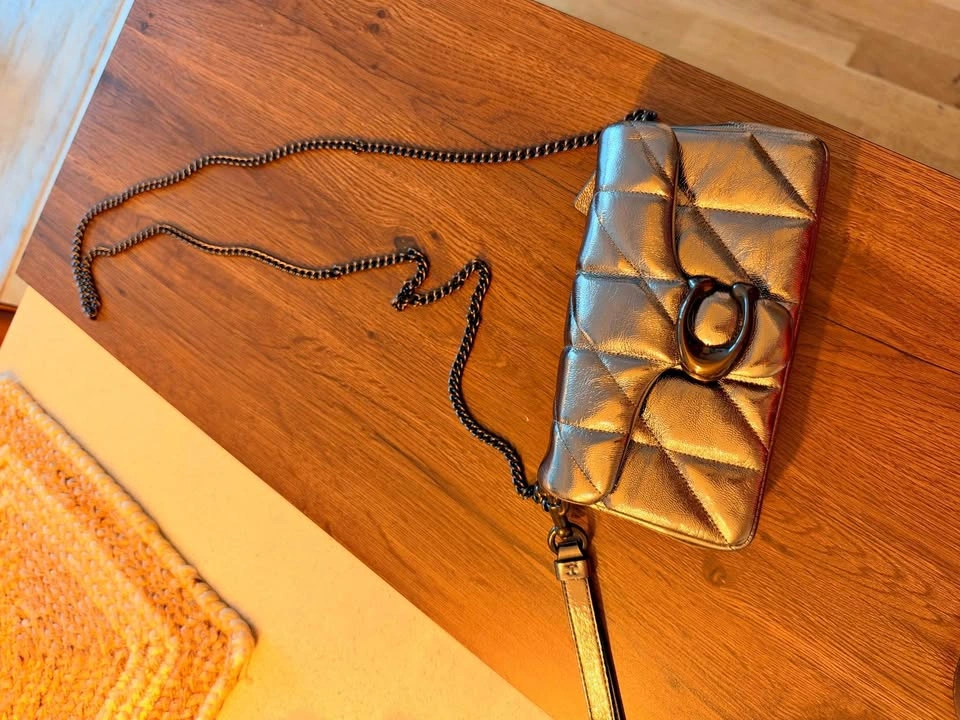 Coach Metallic Silver Pillow Tabby Shoulder Bag Wristlet 19