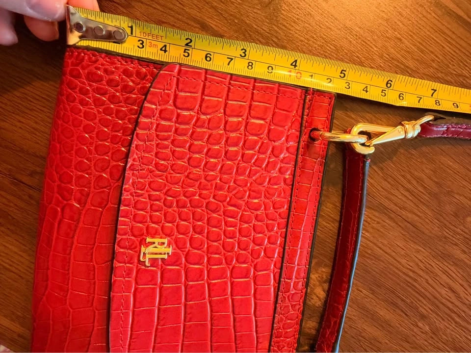 Lauren Ralph Lauren Fall 19 Leather Handbag/Red/Croc-Embossed - photo 4