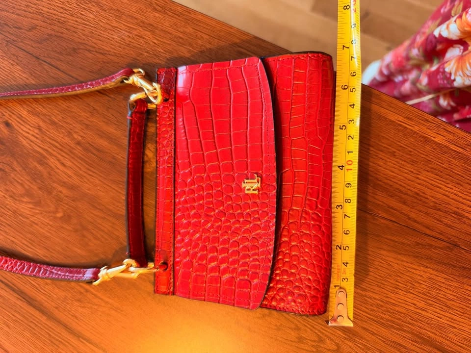 Lauren Ralph Lauren Fall 19 Leather Handbag/Red/Croc-Embossed - photo 5