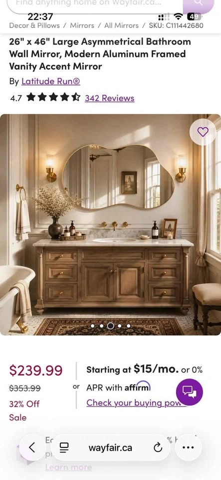 Gold framed Mirror - photo 2
